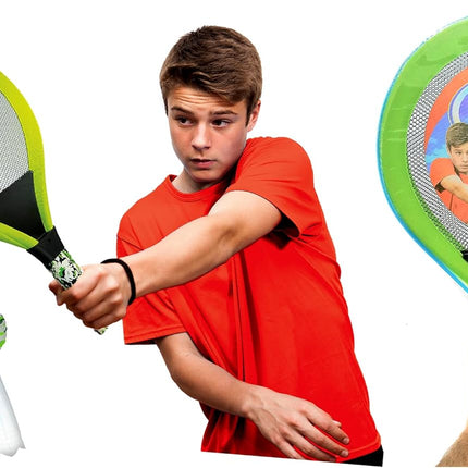 Beach Paddle Ball Set 2 Rackets Ball & Birdie Outdoor Beach Garden Game Toy