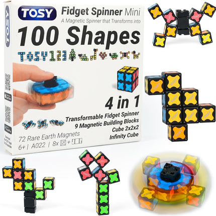 Magnet Fidget Spinner Mini 8 Blocks 3 in 1 Transformable Infinity Cube Toy