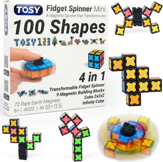 Magnet Fidget Spinner Mini 8 Blocks 3 in 1 Transformable Infinity Cube Toy