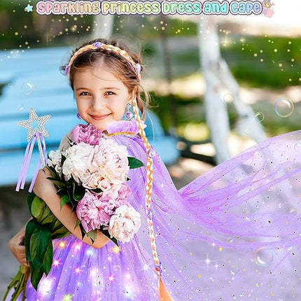 Light Up Princess Dress Up Set for Girls 3–6 – Unicorn Cape, Dress & Crown