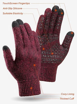 Merino Wool Winter Gloves – Warm Touchscreen Gloves for Men & Women