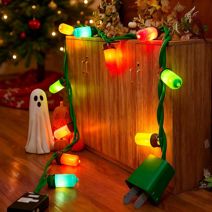 Christmas Giant Socket String Lights 17Ft, 10 Waterproof C26 Multicolor Bulbs