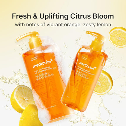 Kojic Acid Turmeric Brightening Body Wash, Niacinamide, Vitamin C, AHA BHA