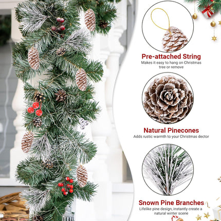 138 PCS Pinecone & Berry Christmas Decor Indoor Table & Wreath Supplies