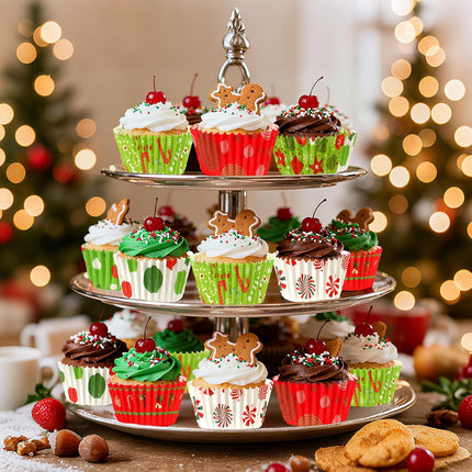 450PCS Christmas Muffin Liners – Cupcake Baking Cups & Wrappers, 9 Festive Designs
