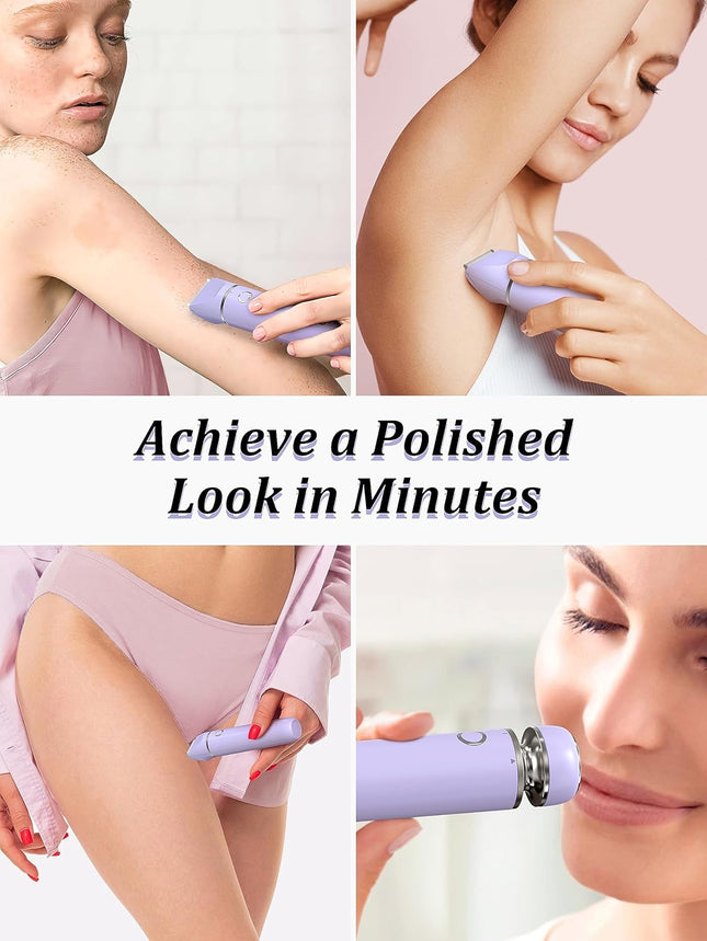 Bikini Trimmer and Shaver Kit for Women 2 in 1 Wet Dry Electric Purple Waterproof