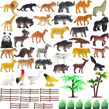 52-Piece Mini Animal Figurines – Safari & Jungle Toy Set for Kids