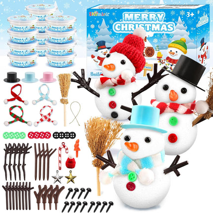 12 DIY Snowman Ornament Kits Holiday Air Dry Clay Crafts for Kids & Favors