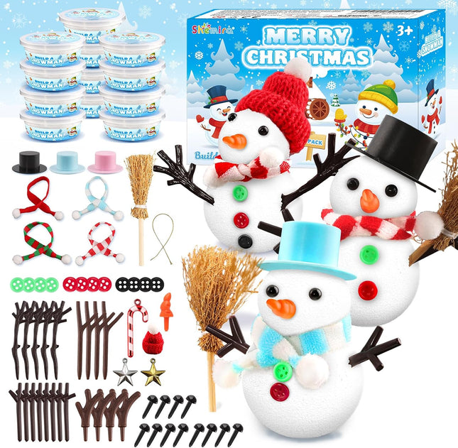 12 DIY Snowman Ornament Kits Holiday Air Dry Clay Crafts for Kids & Favors