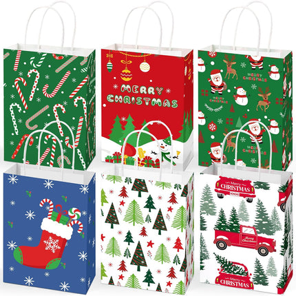 12-Pack Small Christmas Gift Bags – Perfect for Holiday Gifts & Stocking Stuffers