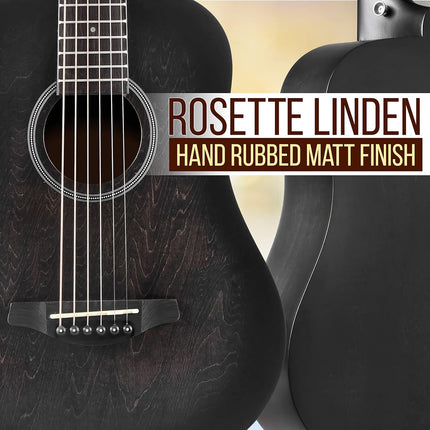 Junior Acoustic Guitar Kit, 34" 1/2 Size, Steel Strings, for Kids & Adults