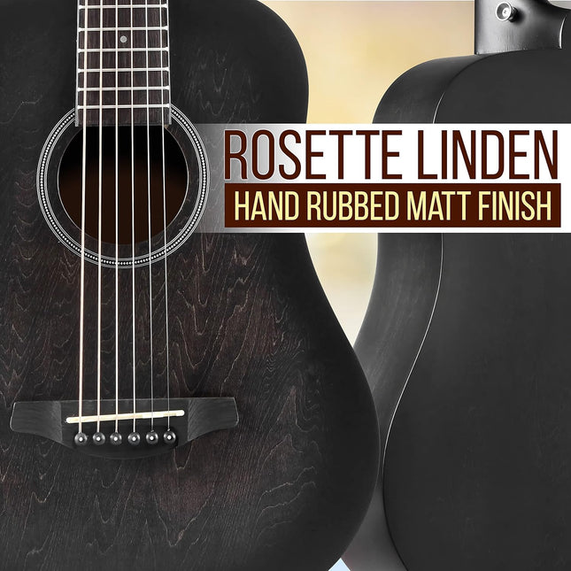 Junior Acoustic Guitar Kit, 34" 1/2 Size, Steel Strings, for Kids & Adults