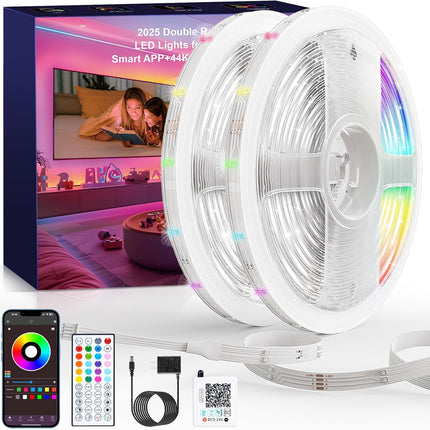 100FT LED Strip Lights, 960 LEDs RGB Music Sync, App & Remote Control, Dimmable