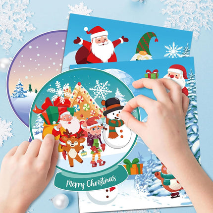 24 PCS Winter Christmas Craft Kits Snowman Stickers DIY Xmas Ornaments