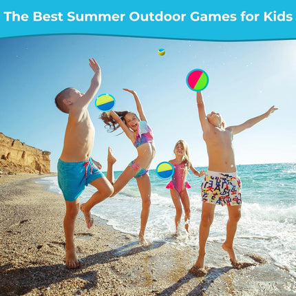 Outdoor Toss Ball Game Set with Paddles for Kids Family Yard Games