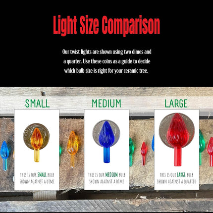 144PCS Small Ceramic Christmas Tree Light Ornaments – Twist-Style Mini Decor