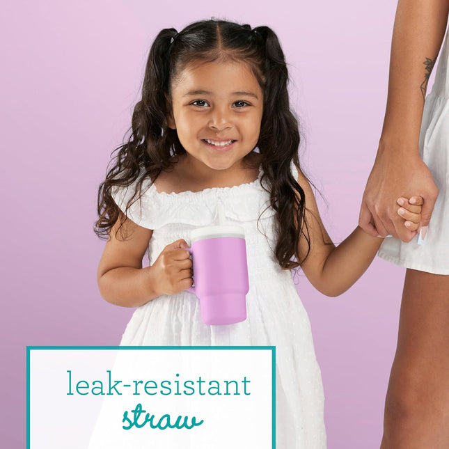 Silicone Sippy Cup – 9oz My 1st Tumbler, BPA-Free, Straw & Handle, Lilac