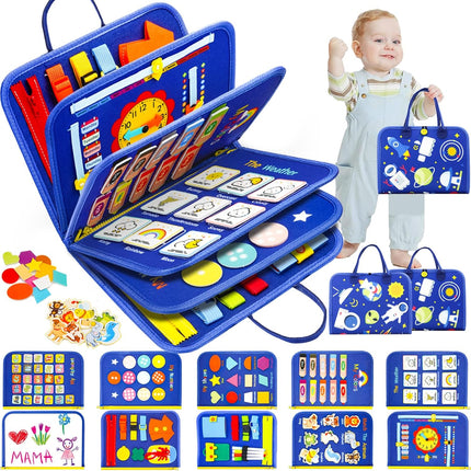 Toddler Busy Board Montessori Sensory Toy for Boys with Learning Activities