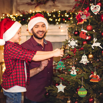 158 PCS Wooden Christmas Ornaments – Unfinished Wood Slices & Craft Set with Twine