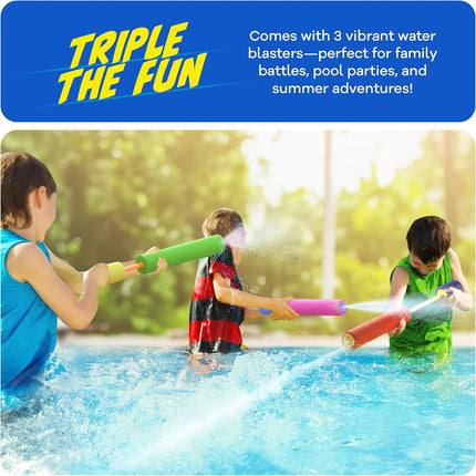 3 Pack Kids Water Squirt Guns Outdoor Pool Beach Toy for Boys and Girls