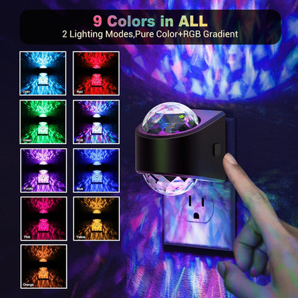 Plug-In Star Projector Night Light, RGB Galaxy Light with Sensor for Bedroom Decor