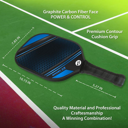 Pickleball Paddle Set with 2 Graphite Paddles, 3 Balls and Carry Bag for Indoor Outdoor