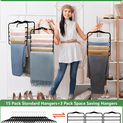 3-Pack Velvet Hangers – Space-Saving Closet Organizer for Jeans & Pants