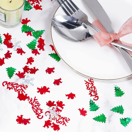 60g Christmas Confetti Mix – Glitter Snowflake, Star, Elk & Santa Table Décor