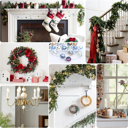 9.8Ft Crystal Glass Ball Garland | 48 Beads Prism Strands Multicolor Decor