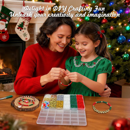 Christmas Friendship Bracelet Kit – 2100PCS Beads & Charms for DIY Gifts