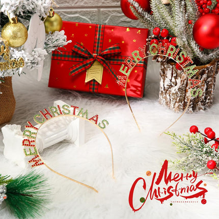 2 Pack Christmas Rhinestone Headbands – Crystal Hair Accessories for Women & Girls