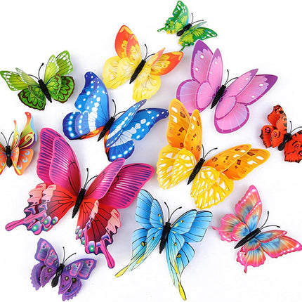 3D Butterfly Wall Stickers – 24/48 PCS, Colorful Party Decorations
