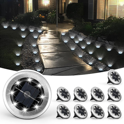 10-Pack Mini Solar Ground Lights – Waterproof Pathway Lights for Yard & Walkway