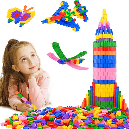 600pc Building Blocks Construction Toy Set STEM Educational Learning Kit