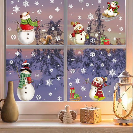 Christmas Snowflake Window Clings – Reusable Stickers for Winter Decorations