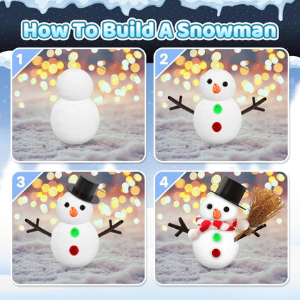 12 DIY Snowman Ornament Kits Holiday Air Dry Clay Crafts for Kids & Favors