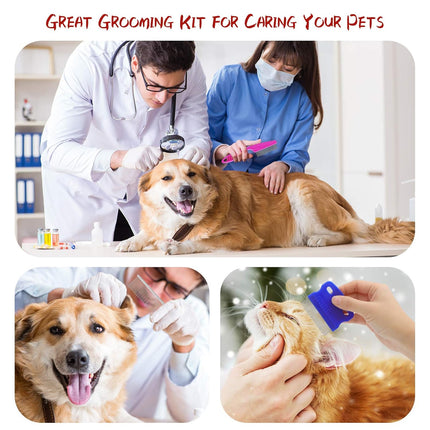 Pets Grooming Comb Kit – 2-in-1 Tear Stain Remover, Knots & Crust Mucus for Dogs