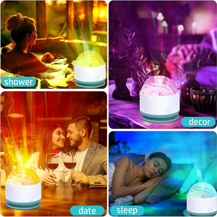 Northern Lights Projector – 16 Colors, Rechargeable, Remote & Dimmable