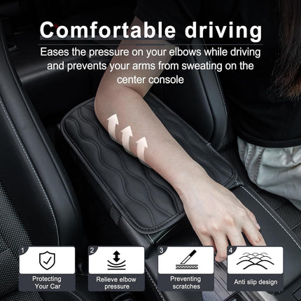 Universal Waterproof Auto Center Console Pad – Leather Armrest Protector for Most Vehicles
