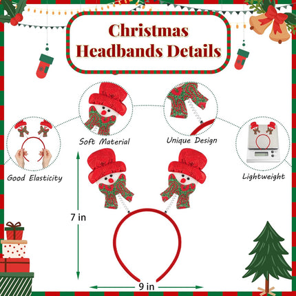 51PCS Xmas Party Props – Glasses & Headbands for Christmas Photo Booth & Favors