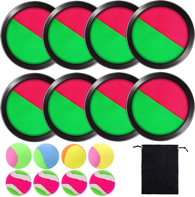 4 Set Toss Catch Paddle Ball Game Beach Outdoor Sports Toy with Bag