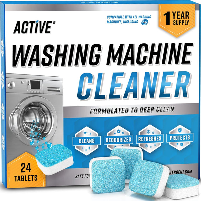 Washing Machine Cleaner Tablets 24 Pack HE Washer Descaler 12 Month Supply