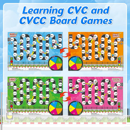 Phonics Board Games for Kids – CVC & CVCC Reading Games Ages 4–6