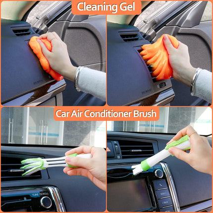 17PCS Car Detailing Kit with Microfiber Tools & Storage Bag, Interior & Exterior
