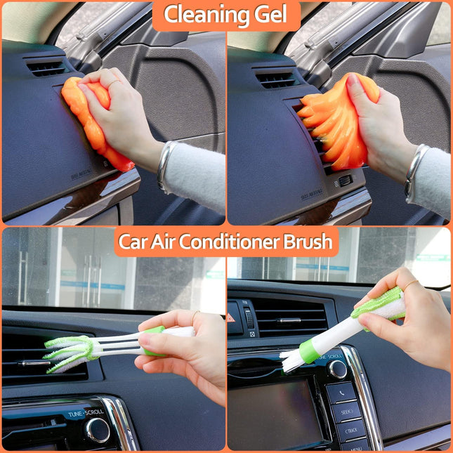 17PCS Car Detailing Kit with Microfiber Tools & Storage Bag, Interior & Exterior