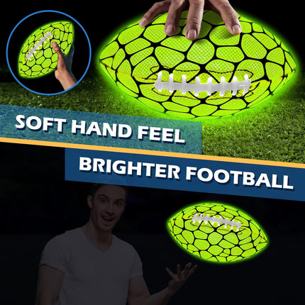 Glow in the Dark Football with Strong Grip Light Up Ball Gift for Kids Teens