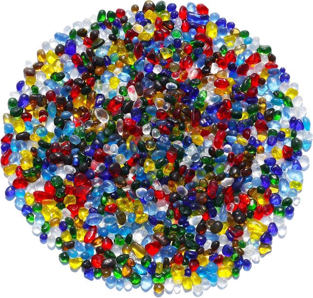 Colourful Sea Glass Stones 14oz Clear Glass Pebbles for Aquariums Vases Crafts Decor