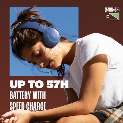 Tune 520BT Wireless On-Ear Headphones | 57H Battery, Speed Charge, Black