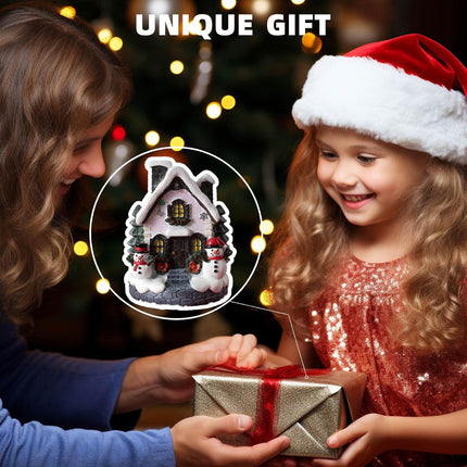 Christmas Cabin Incense Holder – Snow House with Tree & Snowman Holiday Decor
