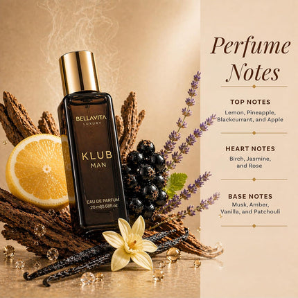 BellaVita Luxury Mini Cologne Set for Men 4 x 20ml Eau de Parfum Travel Gift Set